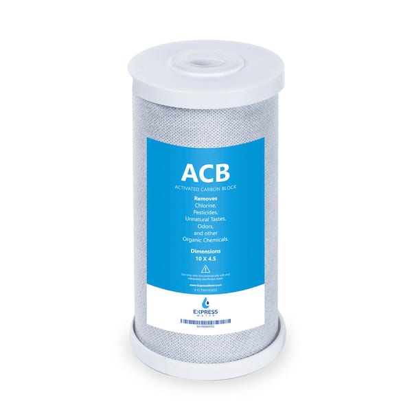 Big Blue Water Filter Activated Carbon Block Replacement - Whole House - 5 Micron - 4.5" x 10" inch