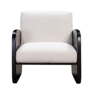 Jocelyne Black Linen Arm Chair Set of 1 with Square Arm