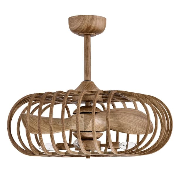 Oren 26 in. 4-Light Indoor Faux Wood Grain Finish Ceiling Fan with Light Kit