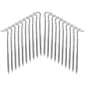 7 in. 4 Gauge Galvanized Landscape Staples Stake Silver Weedmat Stake Pins for Weed Barrier Sod (20-Pack)