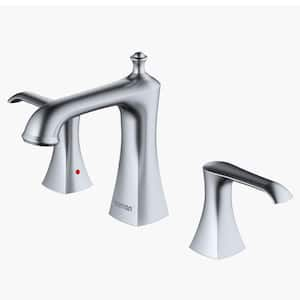 Woodburn 8 in. Widespread 2-Handle Bathroom Faucet with Matching Pop-Up Drain in Stainless Steel