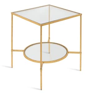 Tulare 18.25 in. Gold Metal Square End Table