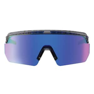 Skullerz AEGIR 55012 Blue Anti-Scratch and Enhanced Anti-Fog Mirrored Lens Safety Glasses, Sunglasses