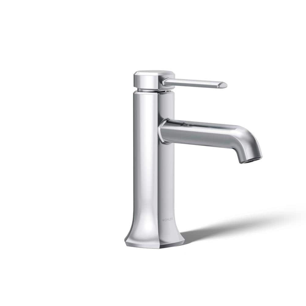 Polished Chrome Single-Handle Bathroom Sink Faucet with Drain Assembly