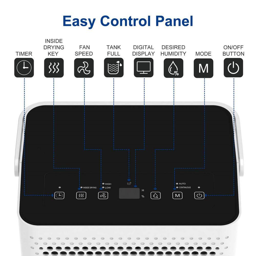 Shinco 30-Pint White Dehumidifier with Touch Controls