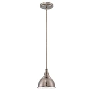 Timarron 60 Watt 1 Light Antique Nickel Finish Dining/Kitchen Island Mini Pendant Light w/Steel Shade, No Bulb Included