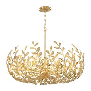 00633779095405, Broche 12-Light Antique Gold Chandelier