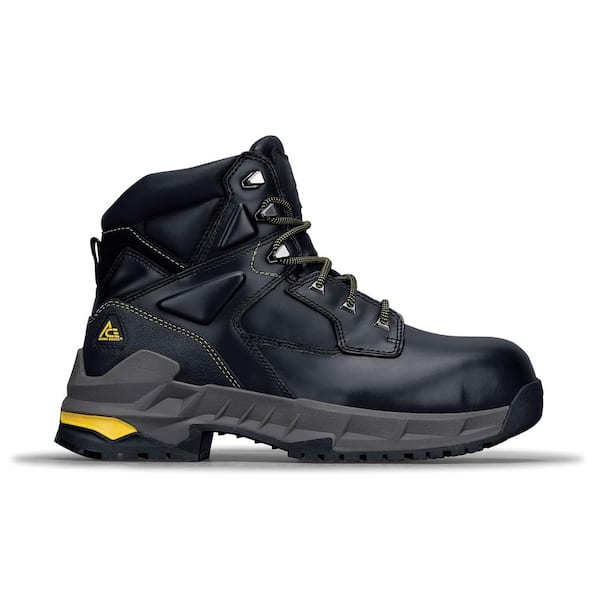 Ace Burren CT Unisex Size 11W Black Leather Slip-Resistant Composite Toe Work Boot