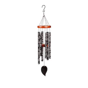30 in. Black Etched Hand Tuned Metal Wind Chime, Scale of A