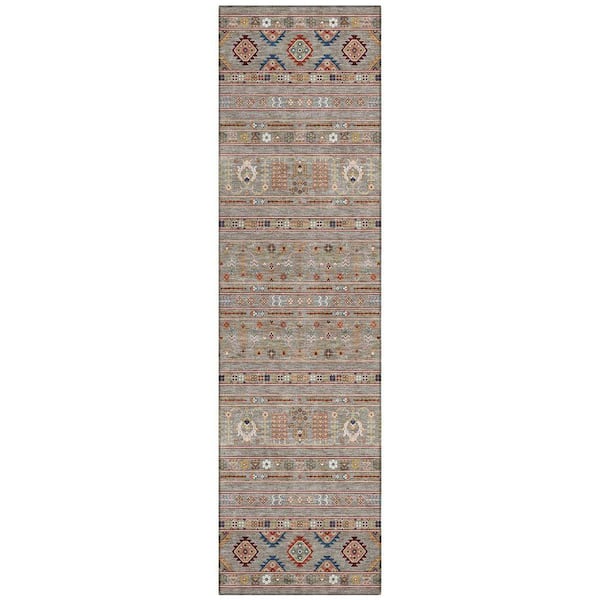 Chantille Machine Washable Indoor/Outdoor Abstract ACN2244 Taupe 2 ft. 3 in. x 7 ft. 6 in. Runner Rug