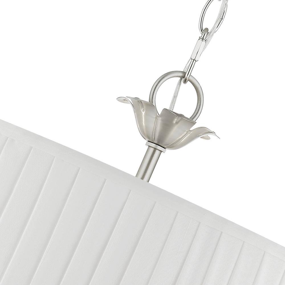Edinburgh Transitional 5-Light Brushed Nickel Drum Pendant with Pleated Shade