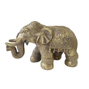 Magnesium Elephant Statue in Frosted Gold