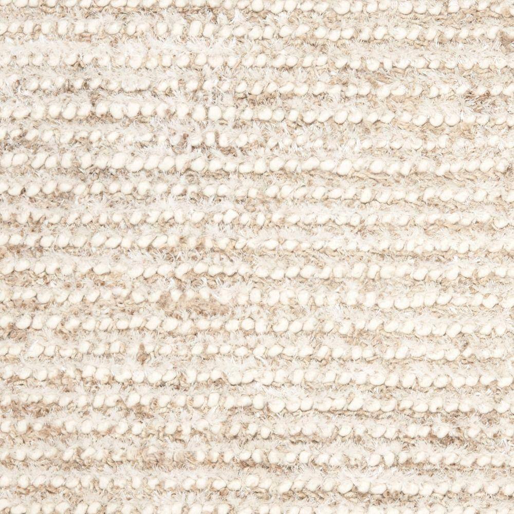 Luxe Cozy Comfort Hand-Tufted White & Beige Round Shag Rug