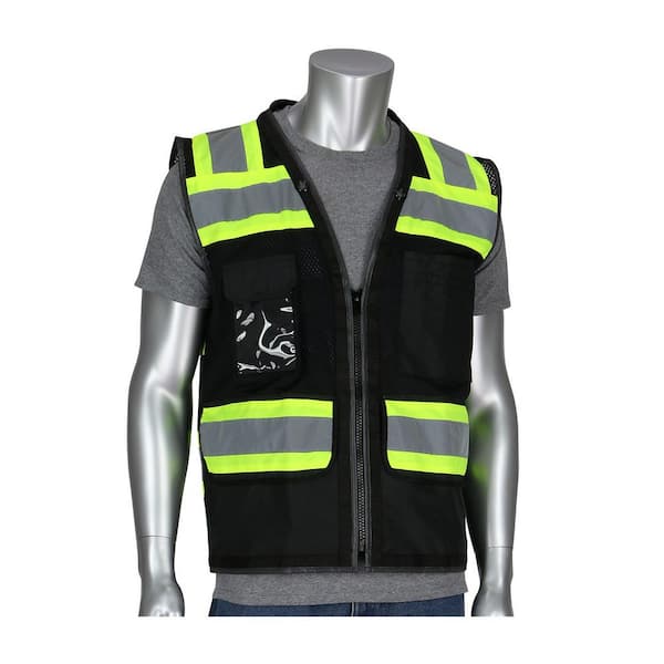 Medium ANSI Type O Class 1 Black 2-Tone 11-Pocket Tech-Ready Mesh Surveyors Vest