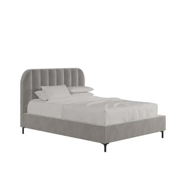 DHP Carter Gray Velvet Full Upholstered Bed