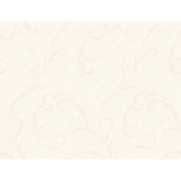 York Wallcoverings Distressed Feather Scroll Wallpaper