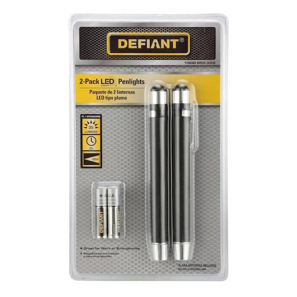 Defiant LED Pen Flashlight (2 per Pack)