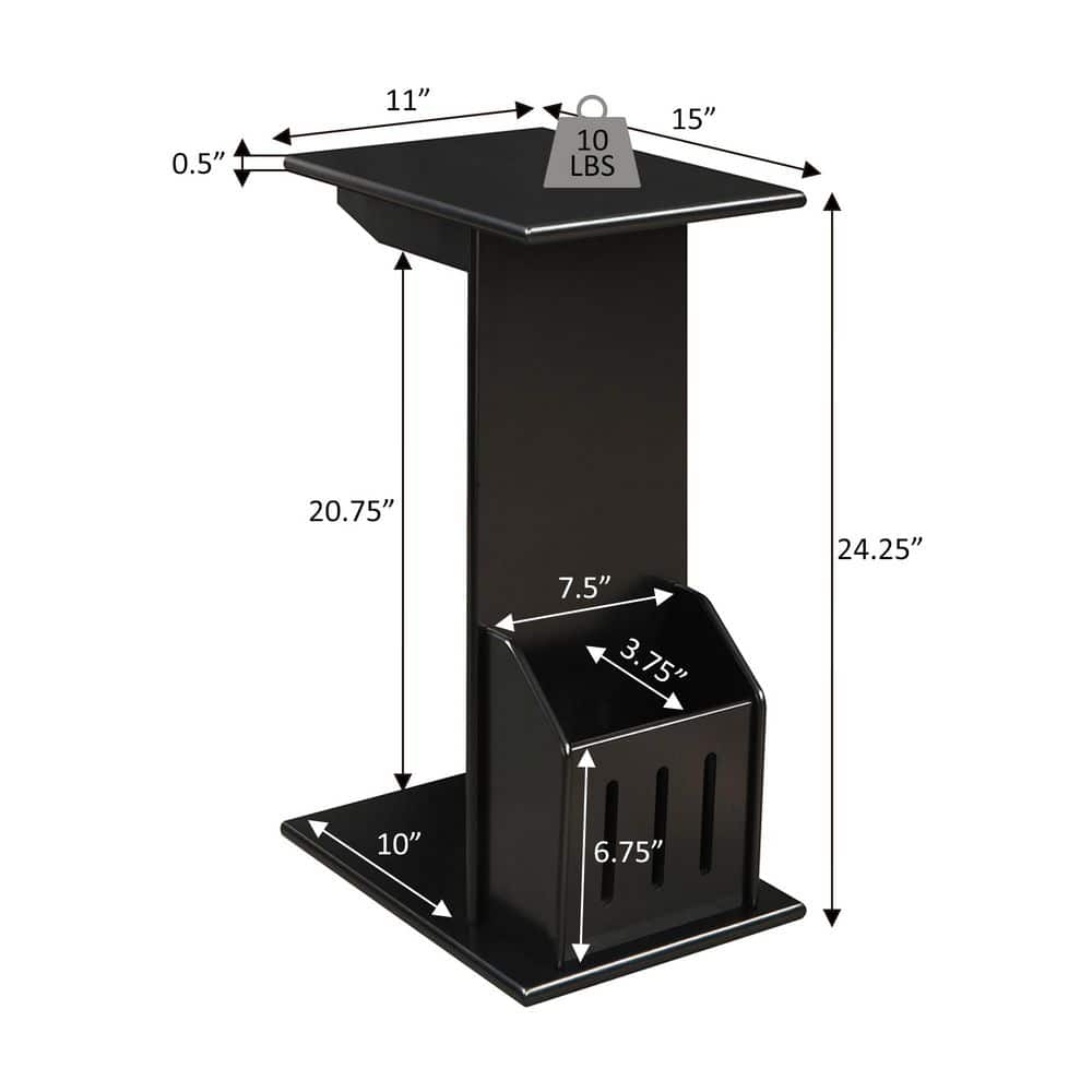 Mahogany C-Shaped Magazine Holder Side Table