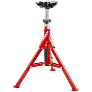 Pipe Jack Stand 1500 lbs. Welding Pipe Stand with 4-Ball Transfer V-Head and Folding Legs Adjustable Height for Welding