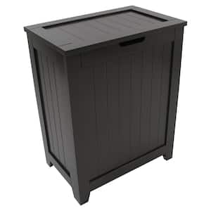 Contemporary Country Espresso Laundry Hamper with Wainscot Panels