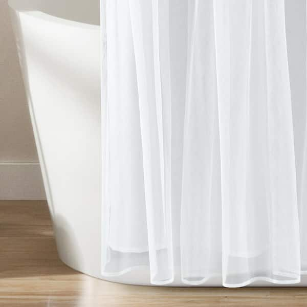 Lush Decor 72 in. x 72 in. Tulle Skirt Colorblock Shower Curtain