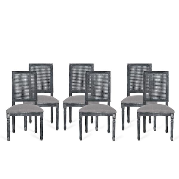 Noble House Beckstrom Gray Upholstered Dining Chair (Set of 6)