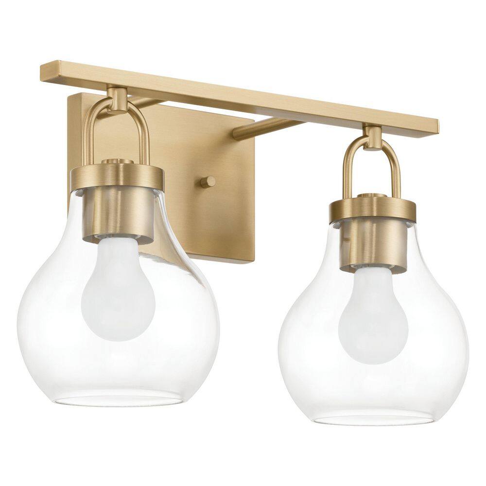 Mansfield 16-in. 2-light Champagne Gold Vanity Light with Clear Glass Shades price history on PriceWatchPro