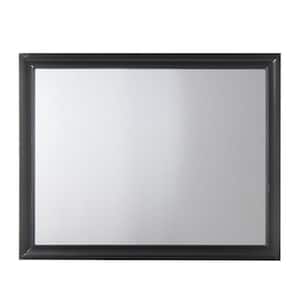 Naima 1 in. x 36 in. Modern Square Framed Black Decorative Mirror