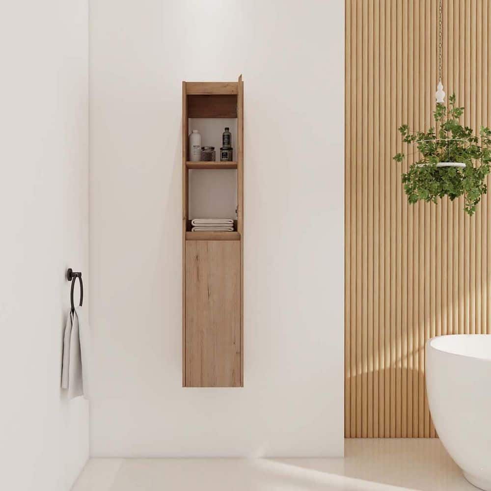 11.81 in. W x 9.81 in. D Brown Decorative Wall Shelf, Wood Wall Mounted Sto