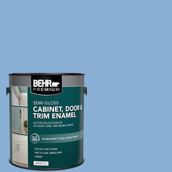 BEHR PREMIUM 1 gal. #PPU15-12 Bluebird Semi-Gloss Enamel Interior/Exterior Cabinet, Door & Trim Paint