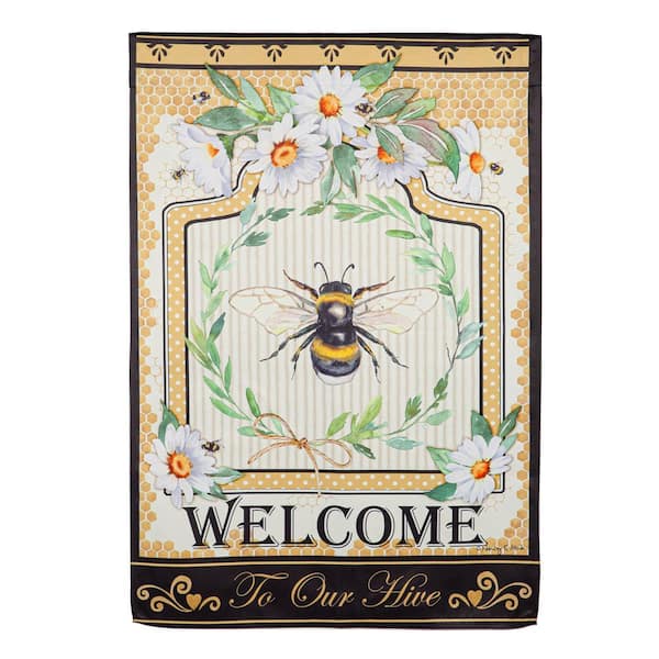 Evergreen Enterprises 2-1/3 ft. x 3-2/3 ft. Humble Bee Suede House Flag
