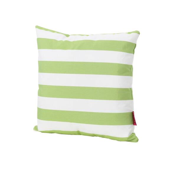 Clihome Outdoor Green and White Stripe Water Resistant Throw