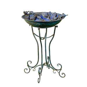 30.7 Inch Tall Round Iron Birdbath