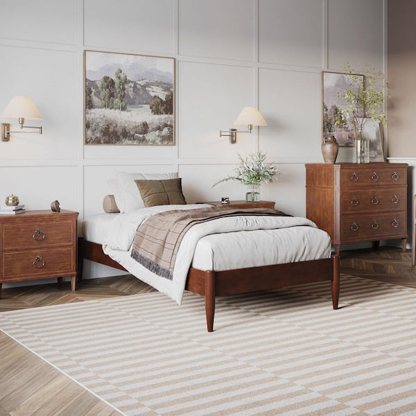 AFI Key West Basic Walnut Brown Solid Wood Frame Twin XL Platform Bed