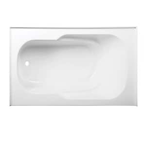 Emma 60 in. Acrylic Left-Hand Drain Rectangular Alcove Bathtub in White