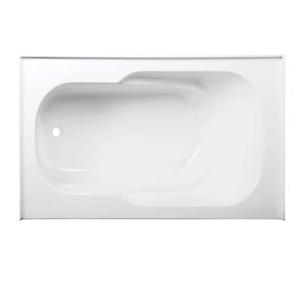 Aqua Eden Emma 60 in. Acrylic Left-Hand Drain Rectangular Alcove Bathtub in White