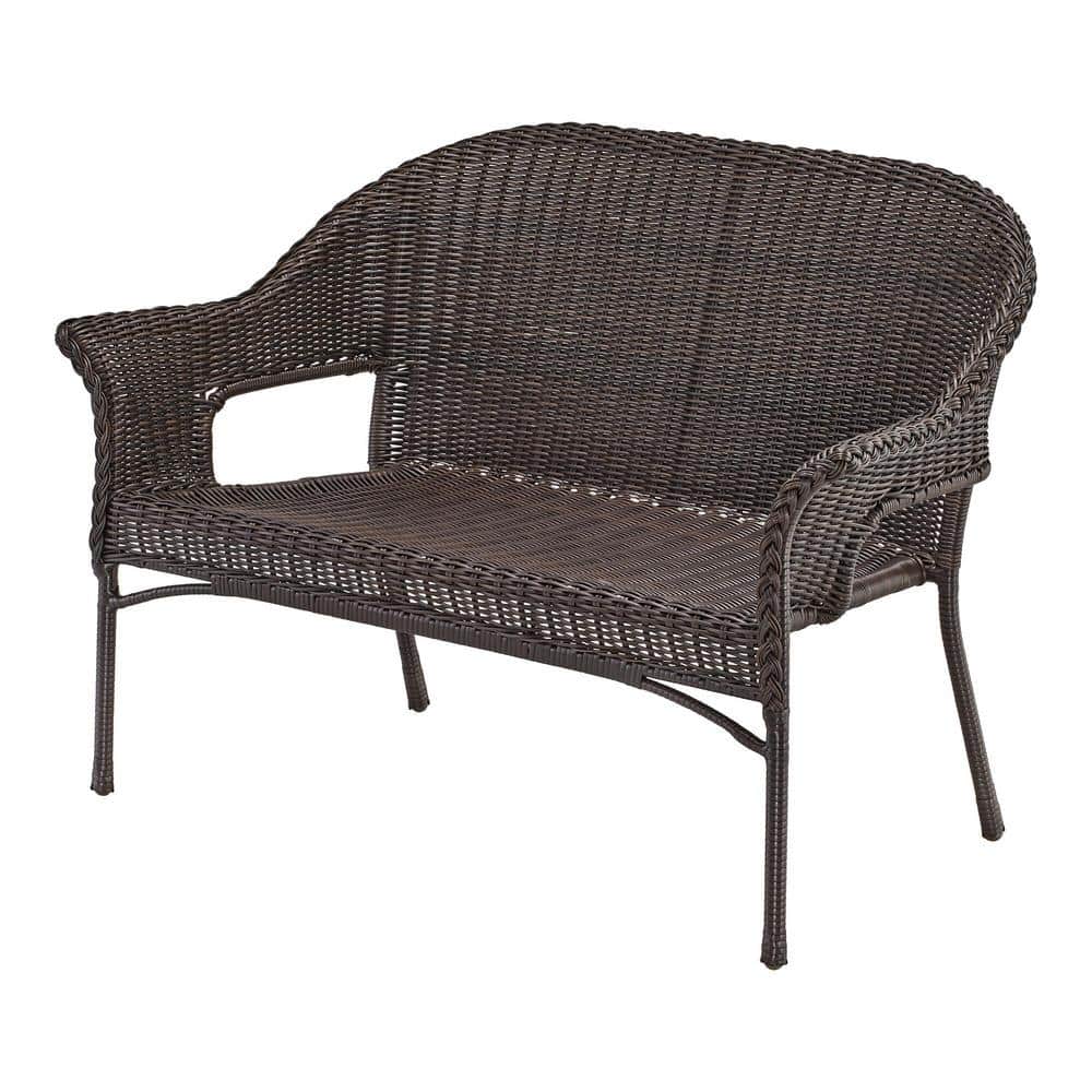 StyleWell Emerald View Brown Wicker Outdoor Stack Loveseat