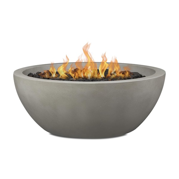 Jensen Co Pompton 42 In Round Concrete, Can A Propane Fire Pit Be Used On Composite Deck