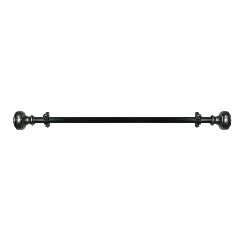 Buono II Bradford 66 in. - 120 in. Adjustable 3/4 in. Single Curtain Rod in Antique Silver Bradford Finials price history on PriceWatchPro