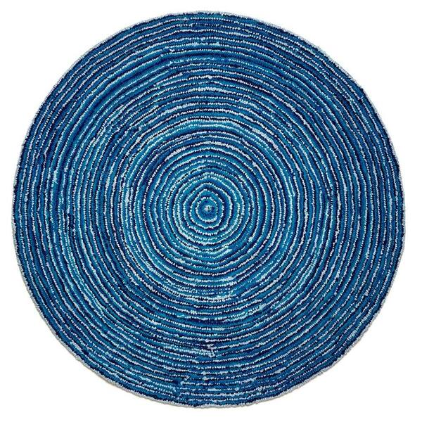 Anji Mountain Ripple Blue Skies Blue 6 ft. x 6 ft. Round Area Rug
