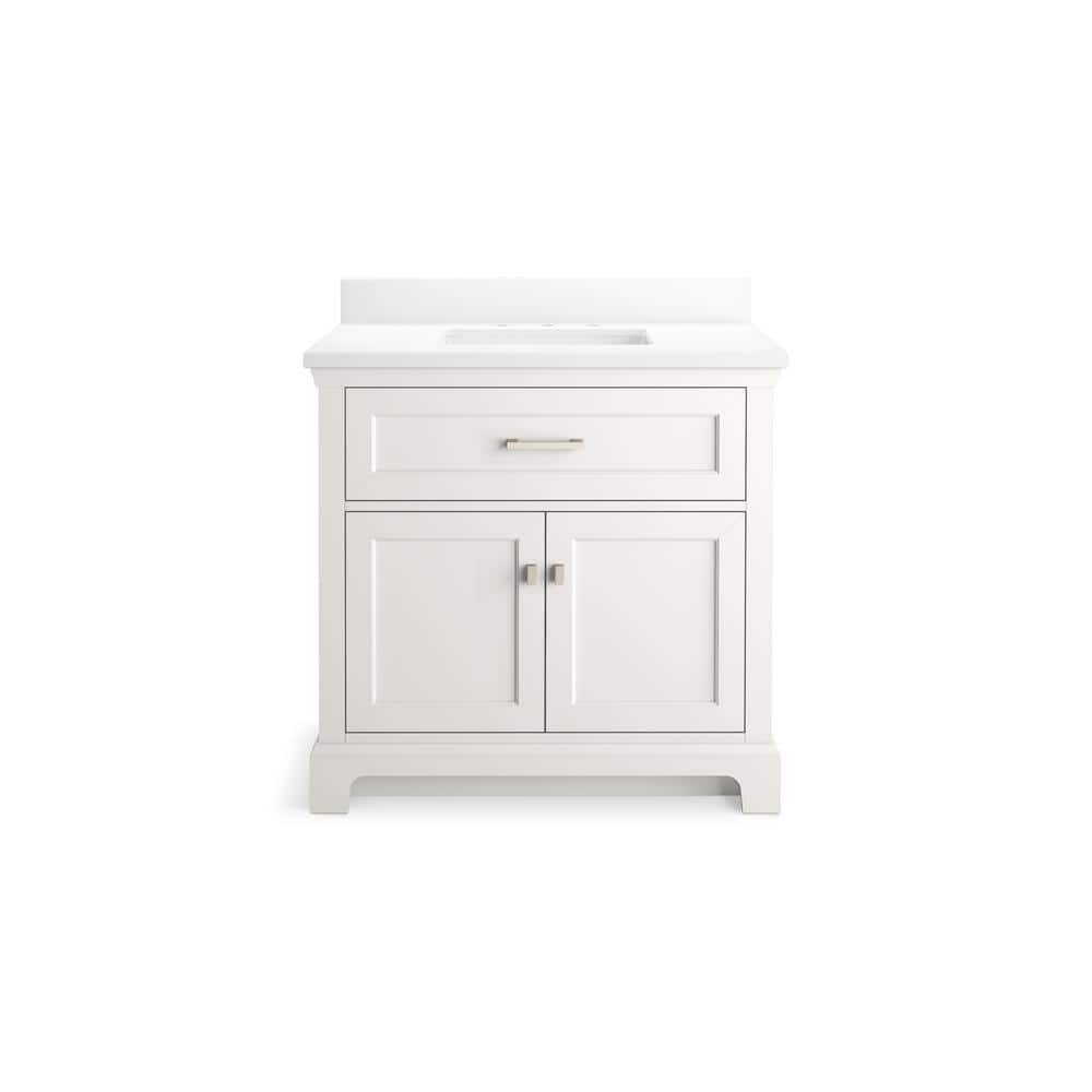 Charlemont 36-Inch White Bathroom Vanity with Quartz Top
