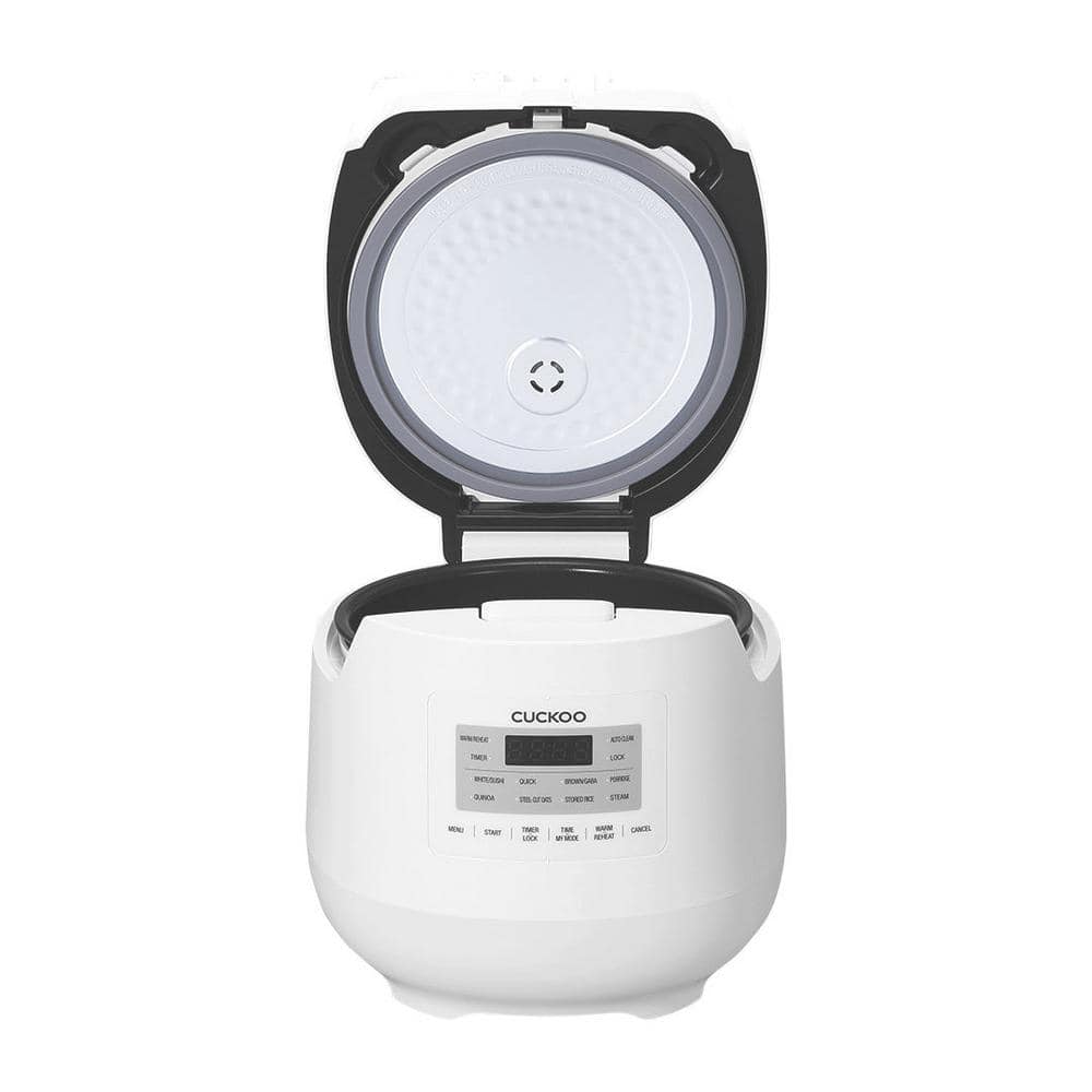 CUCKOO 6-Cup White Micom Rice Cooker with Nonstick Inner Pot