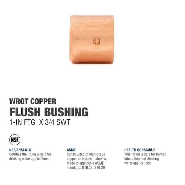 Everbilt 1 in. x 3/4 in. Copper Pressure Fitting x Cup Flush