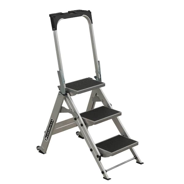 Louisville Ladder 3 ft. Aluminum Step Stool with 300 lbs. Load Capacity Type IA Duty Rating