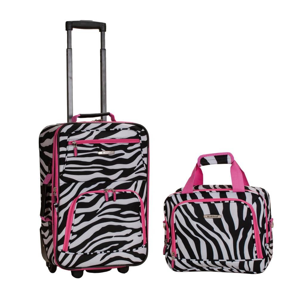 Rockland Fashion Expandable 2-Piece Carry On Softside Luggage Set, Pink  Zebra F102-PINKZEBRA - The Home Depot