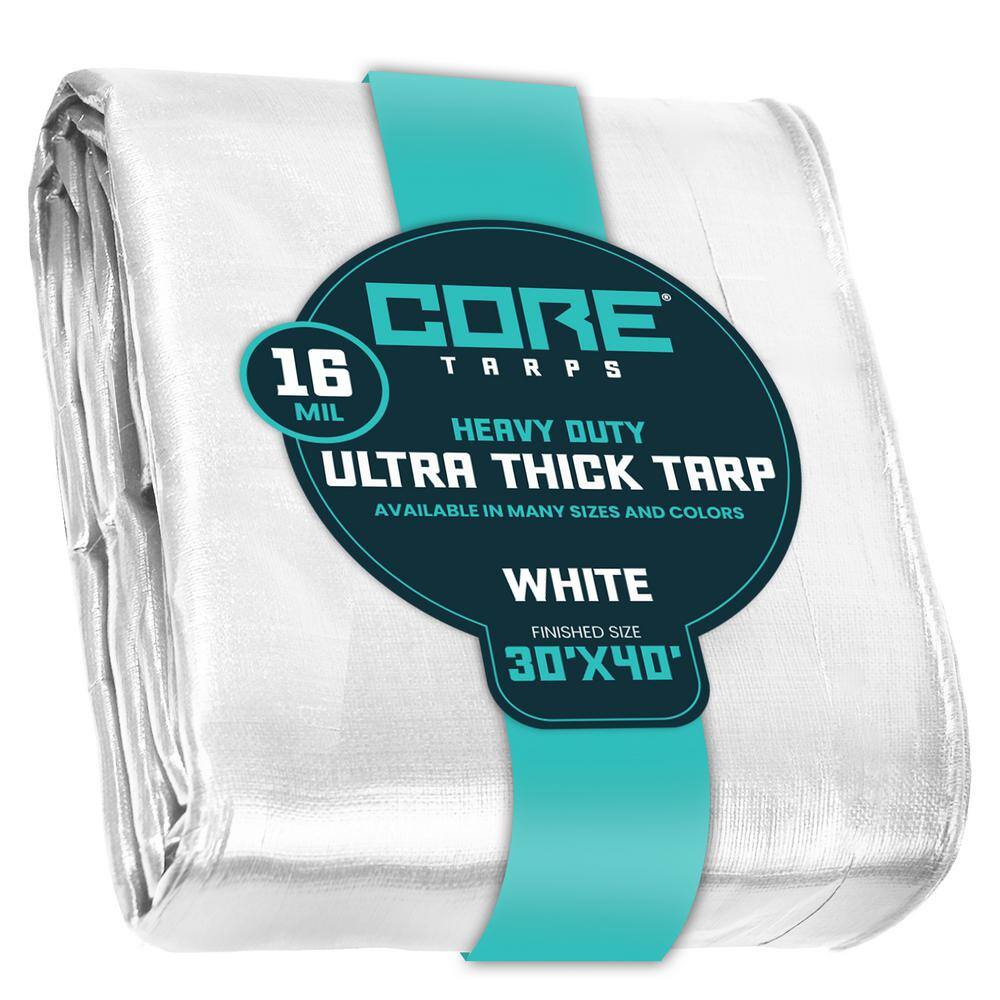 CORE TARPS Waterproof UV Resistant Rip and Tear Proof Heavy Duty White