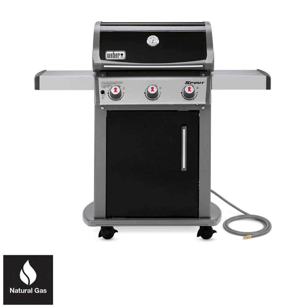 Weber Spirit 3-Burner Natural Gas Grill in Black with Built-In Thermometer 47510001 - The Home Depot