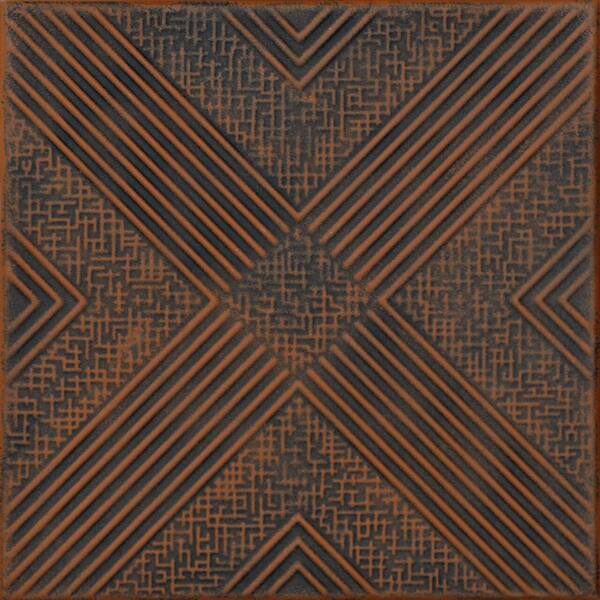 A La Maison Ceilings Hidden Treasure Antique Copper Orange 1.6 ft. x 1.6 ft. Decorative Foam Glue Up Ceiling Tile (21.6 sq. ft./case)