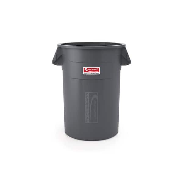 Suncast Commercial 55 Gal. Gray Outdoor Trash Can