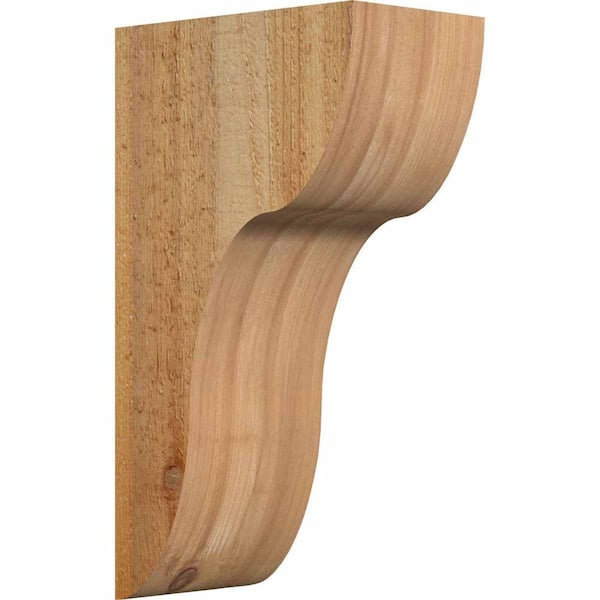 Ekena Millwork 6 in. x 10 in. x 18 in. Western Red Cedar Carmel Rough Sawn Corbel
